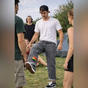 Levi's 501 Mens 34x27 Jeans Original Straight Button Fly Gray Stone Wash Denim